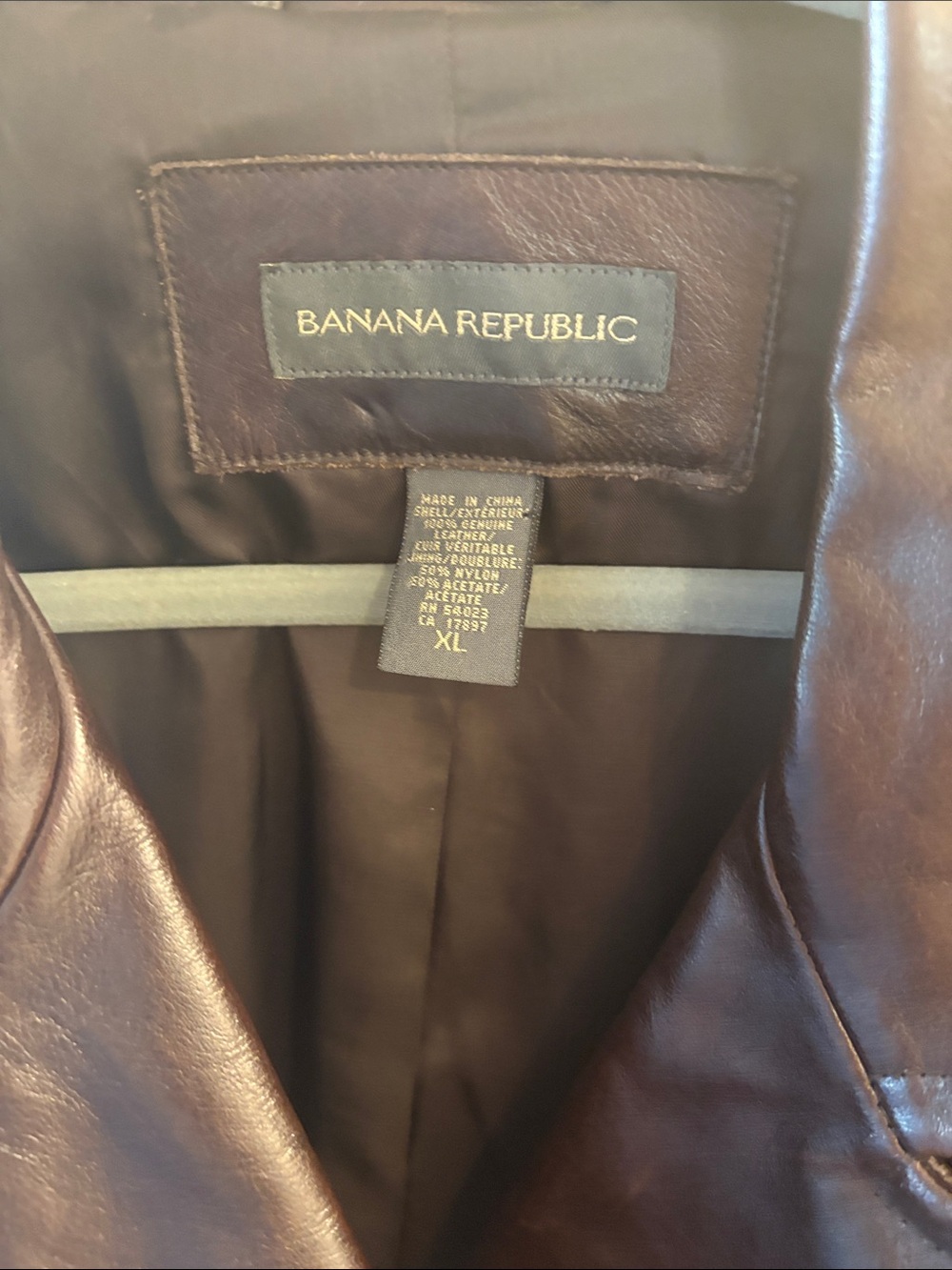 Fall 2001 Banana Republic Men’s Dark Brown Leather Double-Breasted Coat - Picture 6 of 11